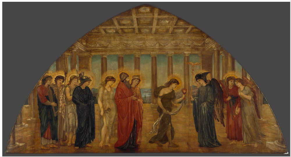 Psyché entrant dans les portails de l'Olympe - Edward Burne-Jones image 1 reproduction de peinture à l’huile