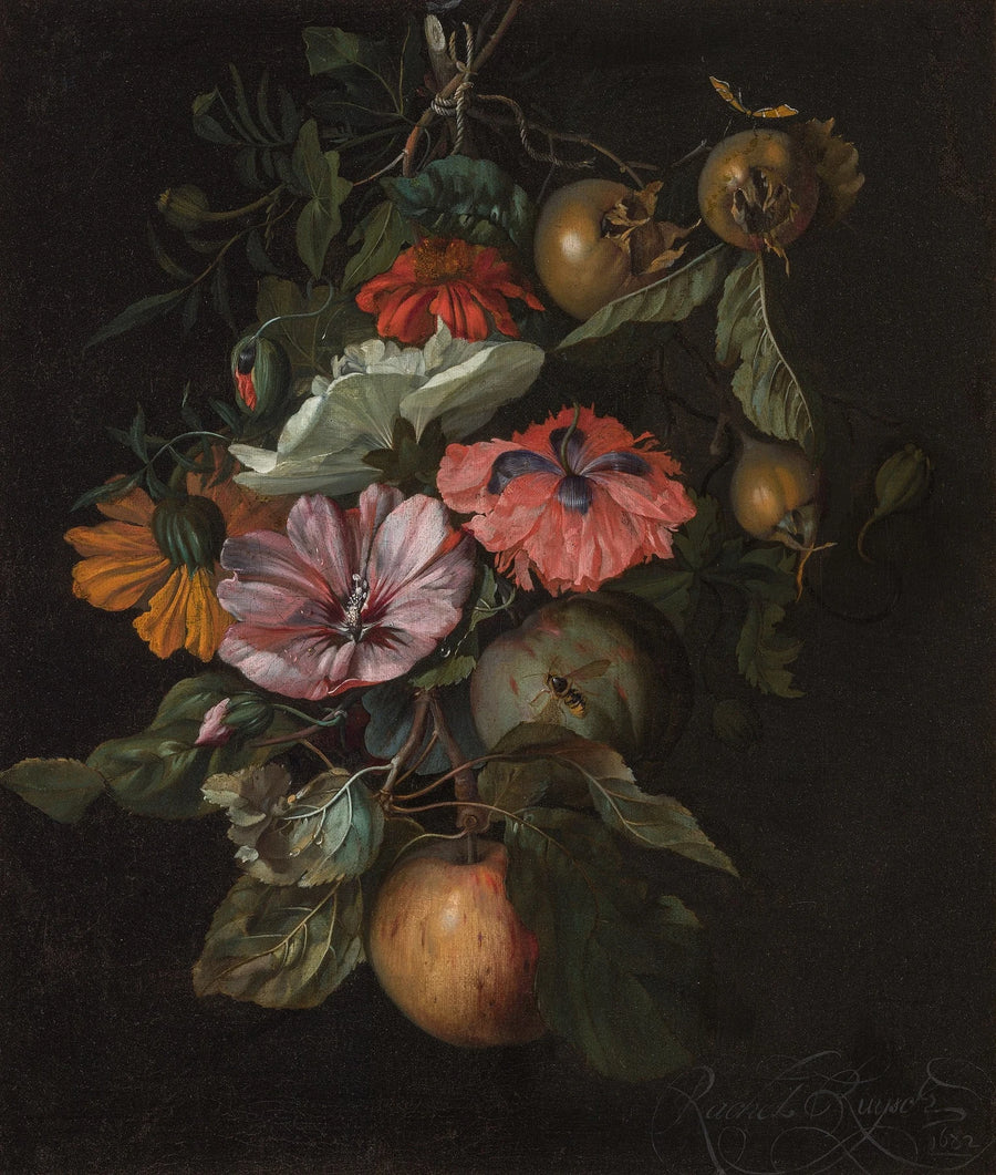 Guirlande de fleurs suspendue à un clou - Rachel Ruysch