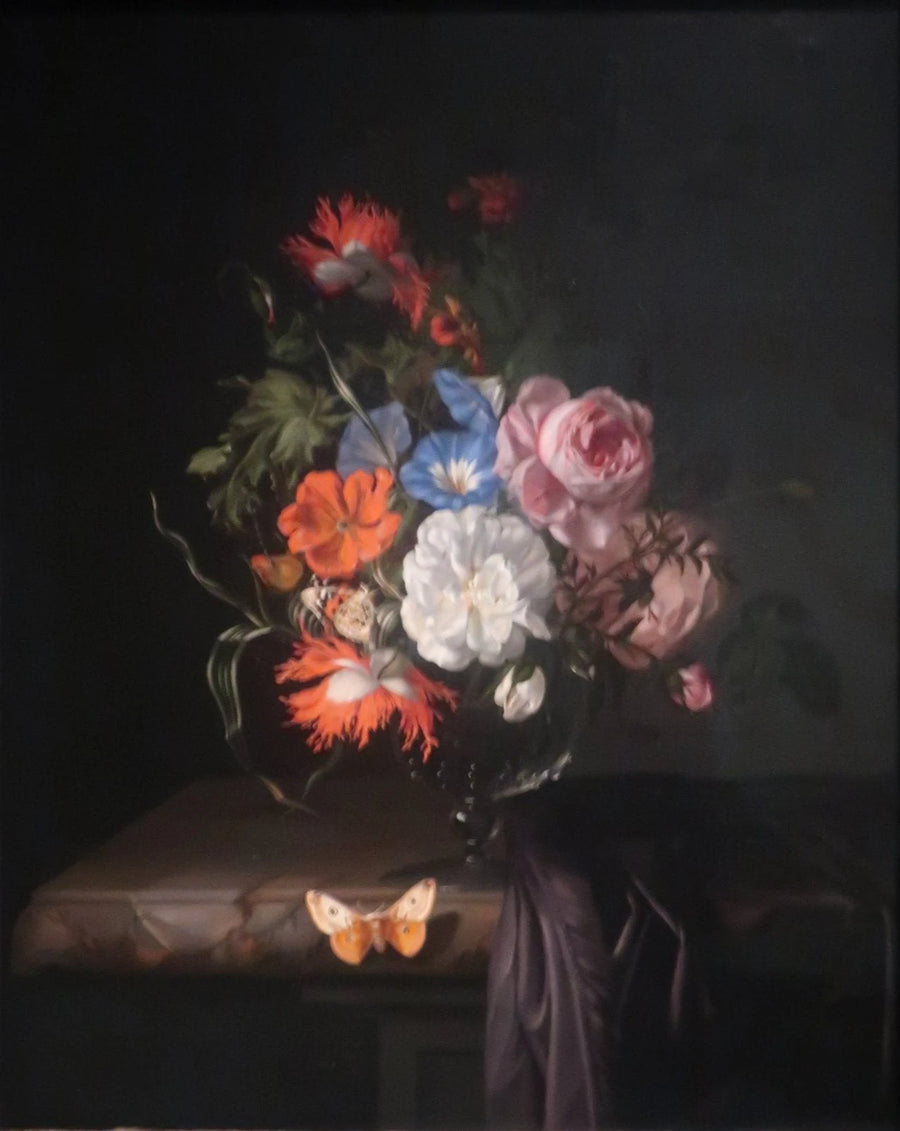 Fleurs dans un vase en verre — Brême, 1686 - Rachel Ruysch