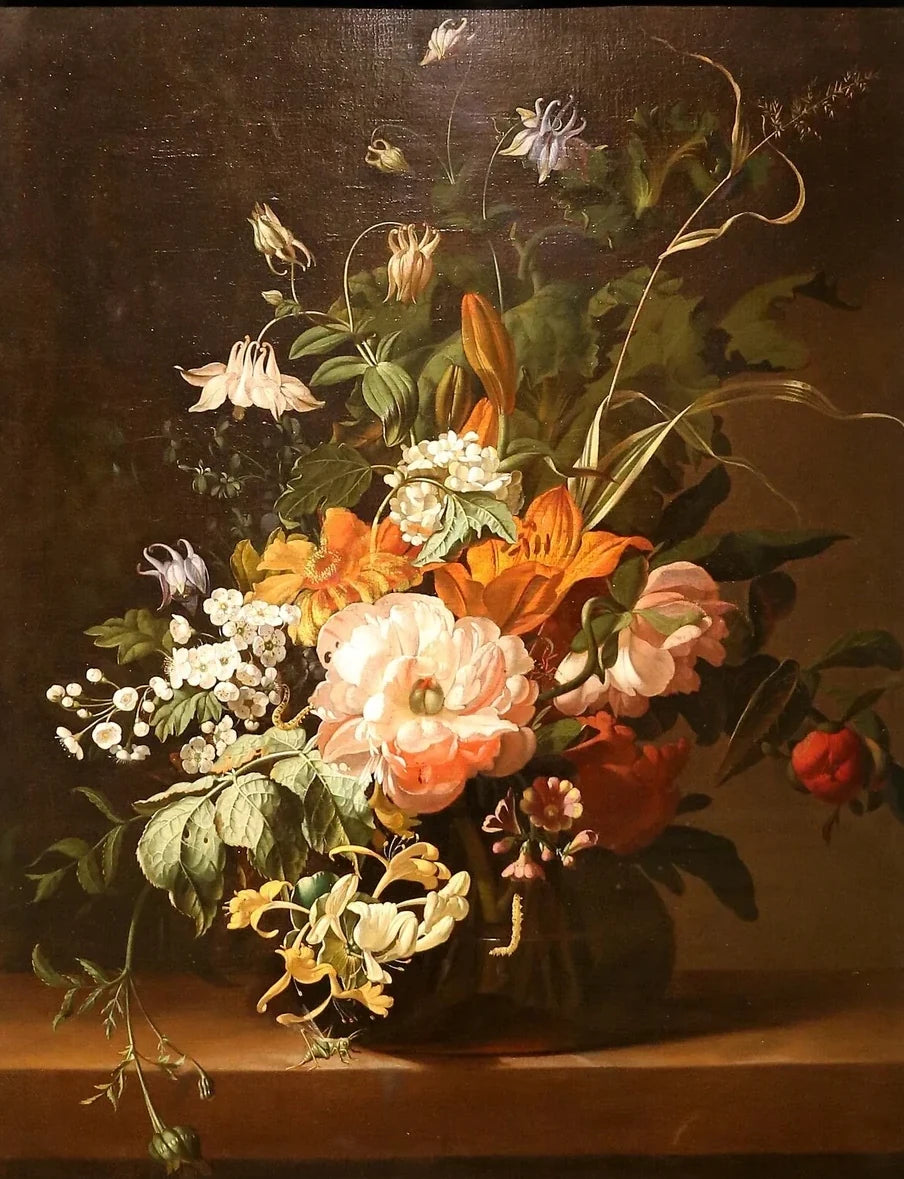 Fleurs dans un vase, vers 1685, peinture de Rachel Ruysch