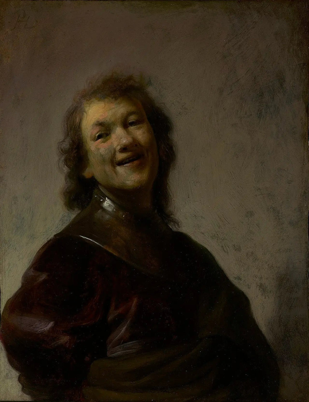 Reproduction du tableau « Rembrandt riant - Rembrandt » par Alpha Reproduction en peinture à l’huile