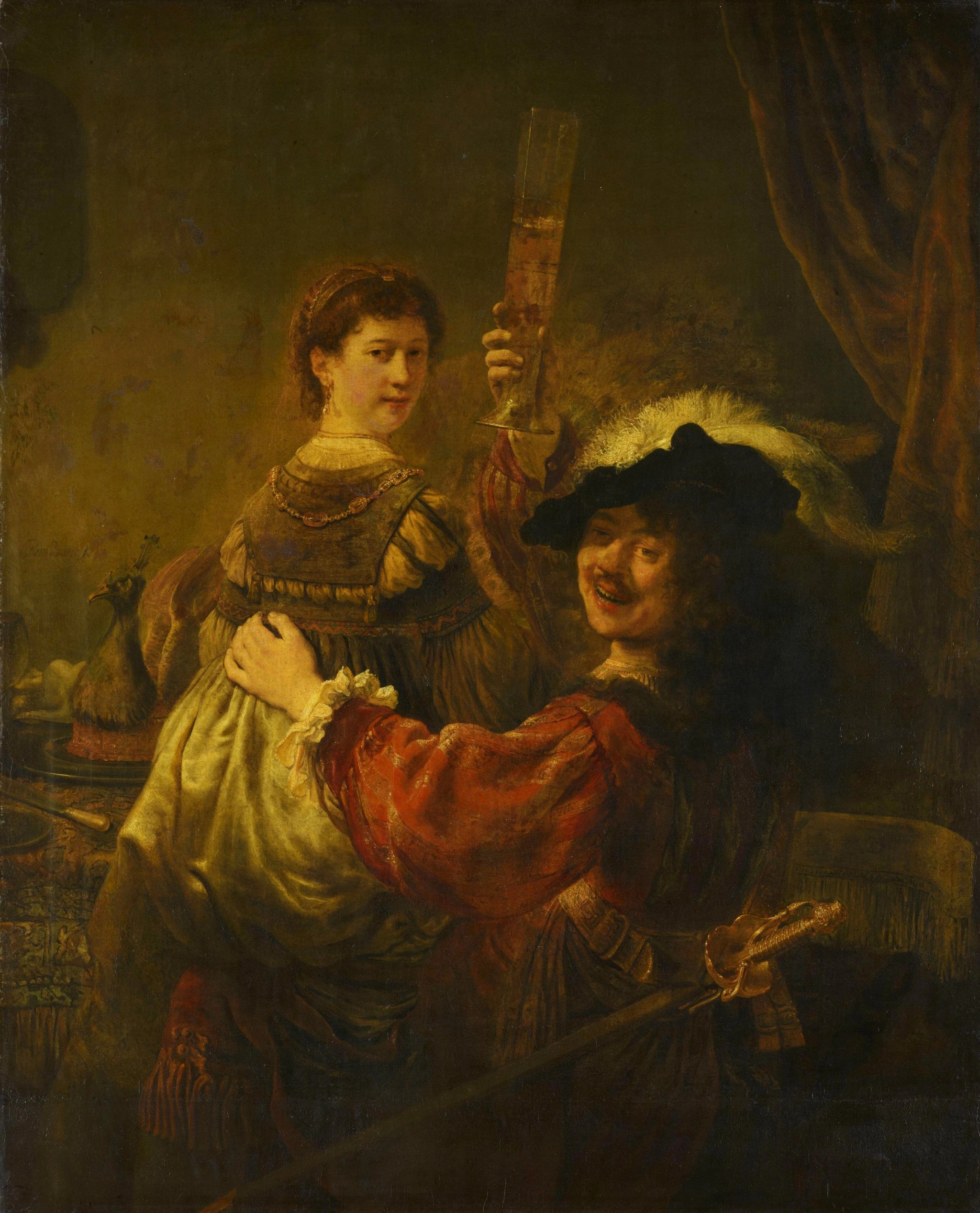Rembrandt et Saskia dans la parabole du fils prodigue — Rembrandt, vers 1635, Gemäldegalerie Alte Meister