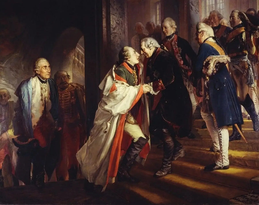 لقاء فريدريك الثاني مع الإمبراطور جوزيف الثاني في نيسا عام 1769 - أدولف فون مينزل
