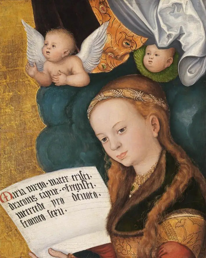 Retable de Prague [panneau central, fragment] : Sainte Marguerite - Lucas Cranach the Elder image 1 tableau peint à l’huile sur toile