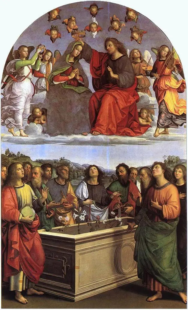 Reproduction du tableau « Retable d'Oddi - Raphaël Sanzio » par Alpha Reproduction en peinture à l’huile