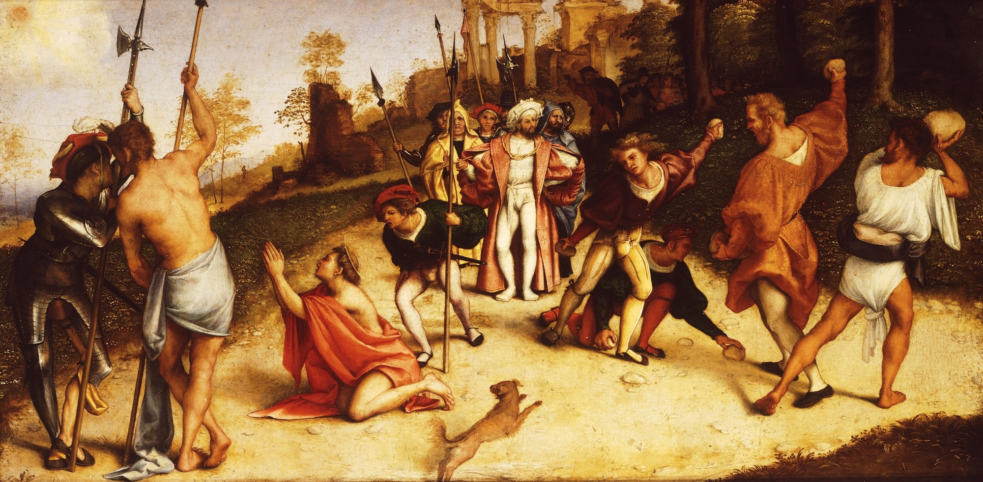 Retable du Martyre de saint Étienne, division de Martinengo - Lorenzo Lotto image 1 copie peinte à la main à l’huile