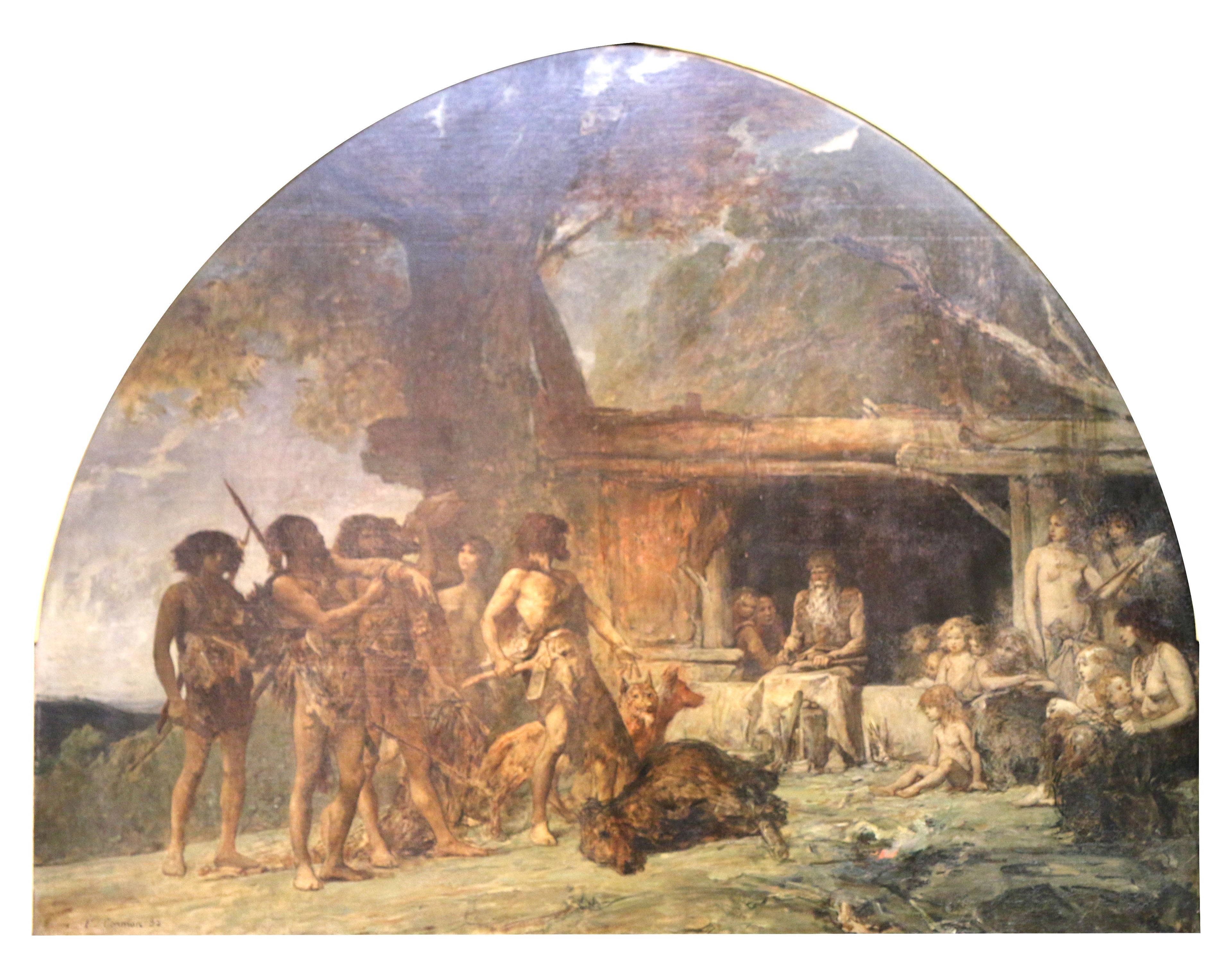 Retour d'une chasse à l'ours. Age de la pierre polie - Fernand Cormon image 1 copie peinte à la main à l’huile