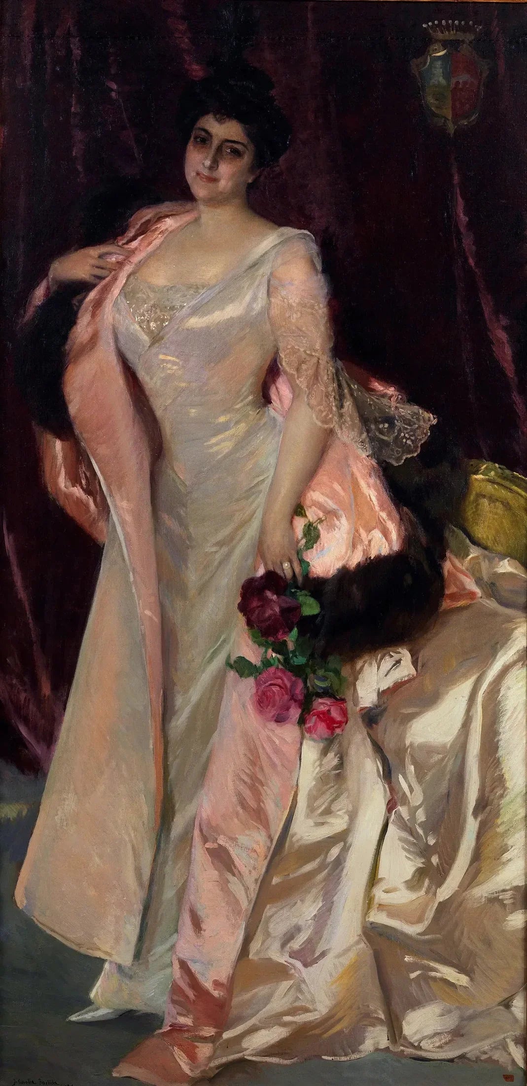Retrato de Mercedes Mendeville, condesa de San Félix - Joaquín Sorolla image 1 copie peinte à la main à l’huile