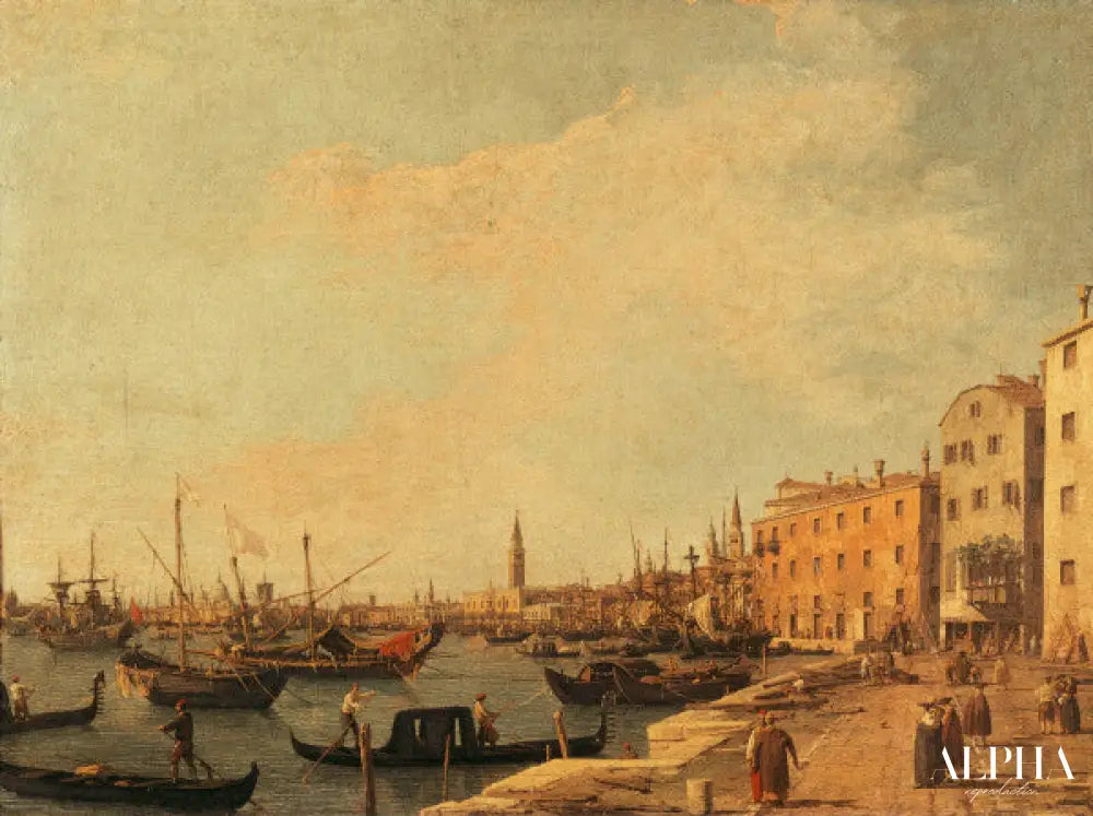 Riva degli Schiavoni - Côté ouest, c.1730 - Giovanni Antonio Canal - Reproductions de tableaux et peintures haut de gamme