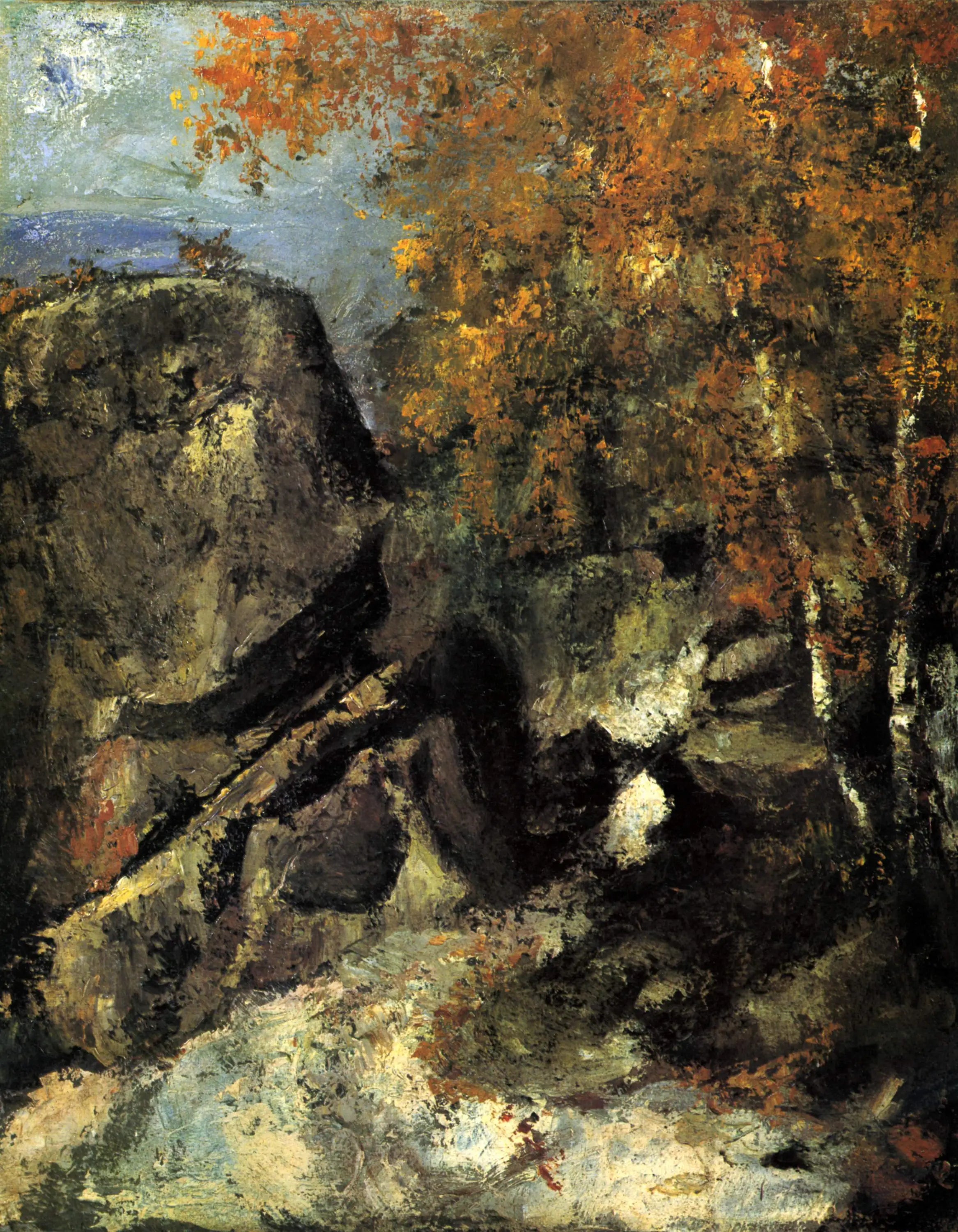 Reproduction du tableau « Rochers dans la forêt - Paul Cézanne » par Alpha Reproduction en peinture à l’huile