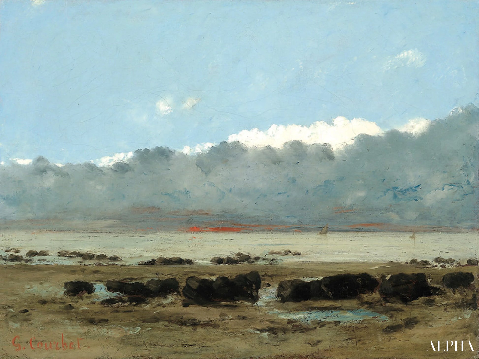 rochers noirs à trouville - Gustave Courbet - Reproductions de tableaux et peintures haut de gamme