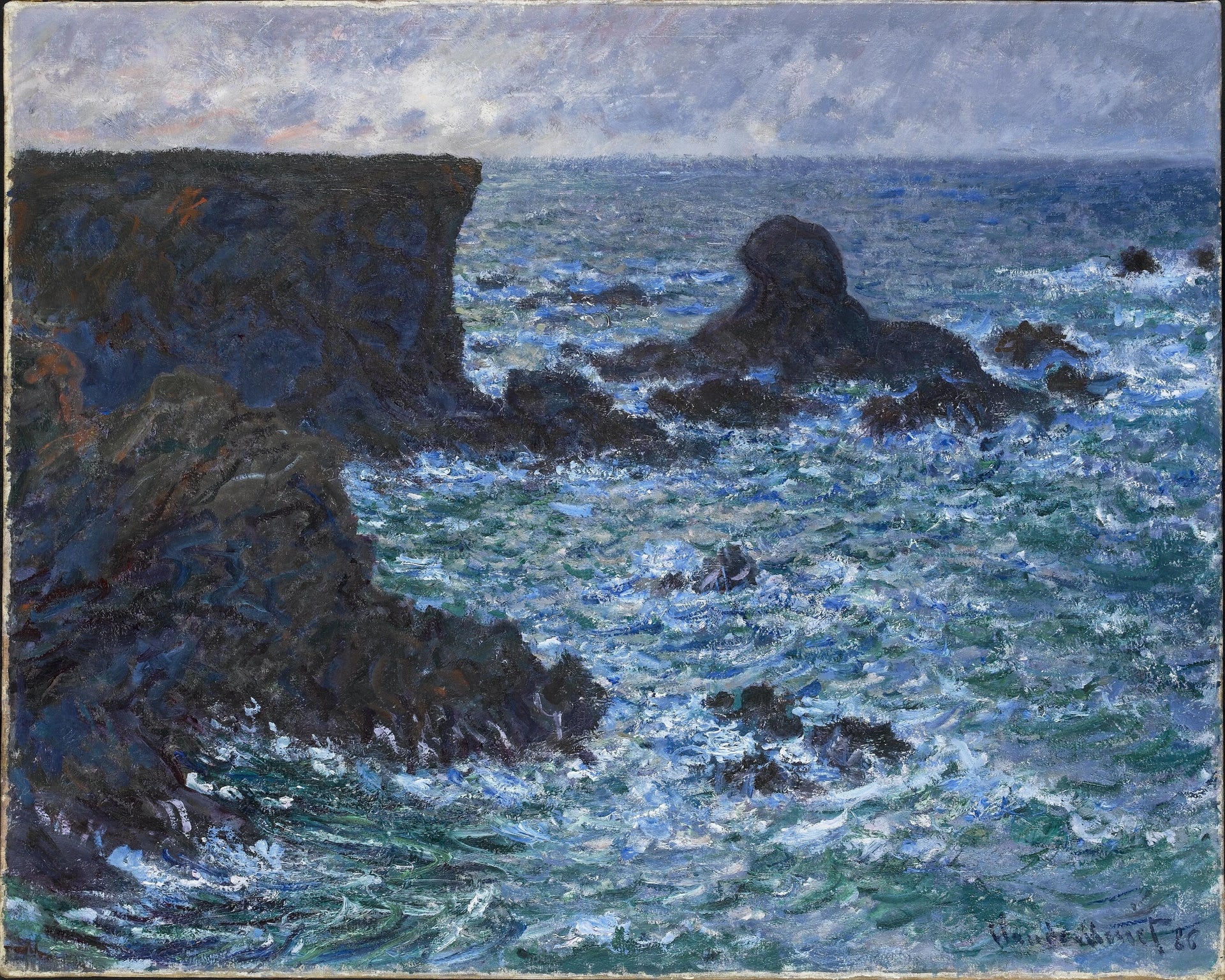 Rochers à Port-Coton, le Rocher du Lion W1091 par Claude Monet, Fitzwilliam Museum