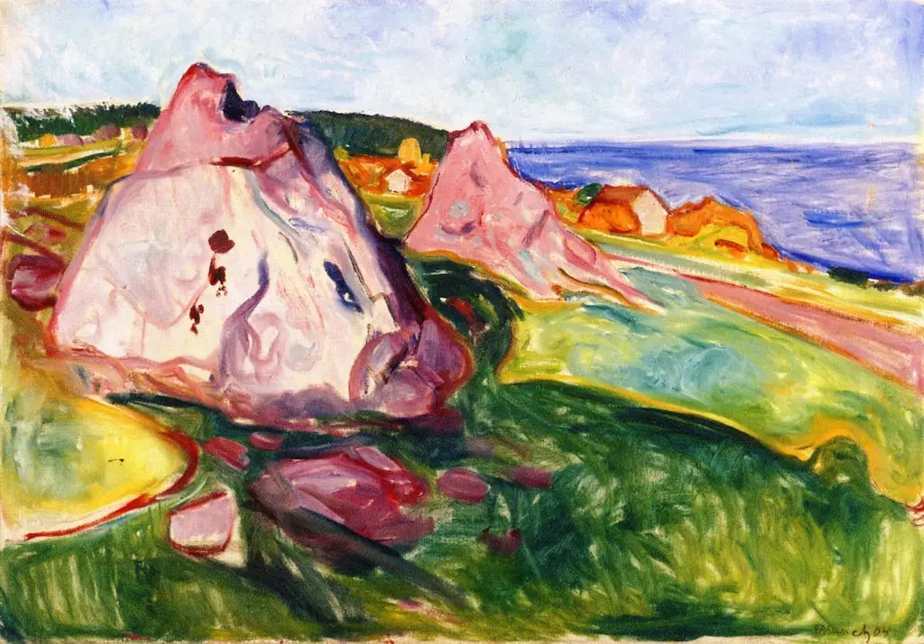 Reproduction du tableau « Rochers rouges près d'Åsgårdstrand - Edvard Munch » par Alpha Reproduction en peinture à l’huile