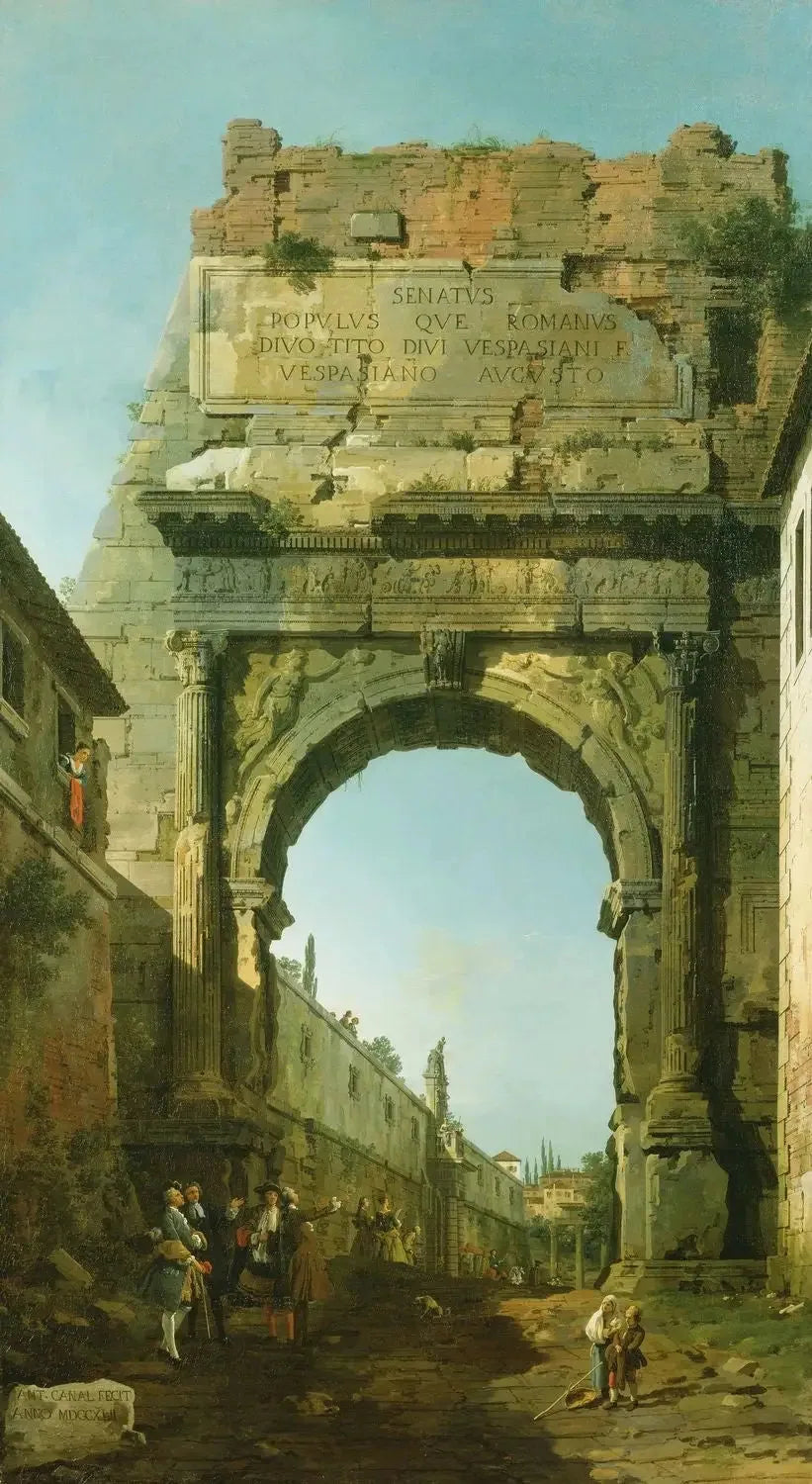 Rome : l'Arc de Titus - Canaletto image 1 reproduction de peinture à l’huile