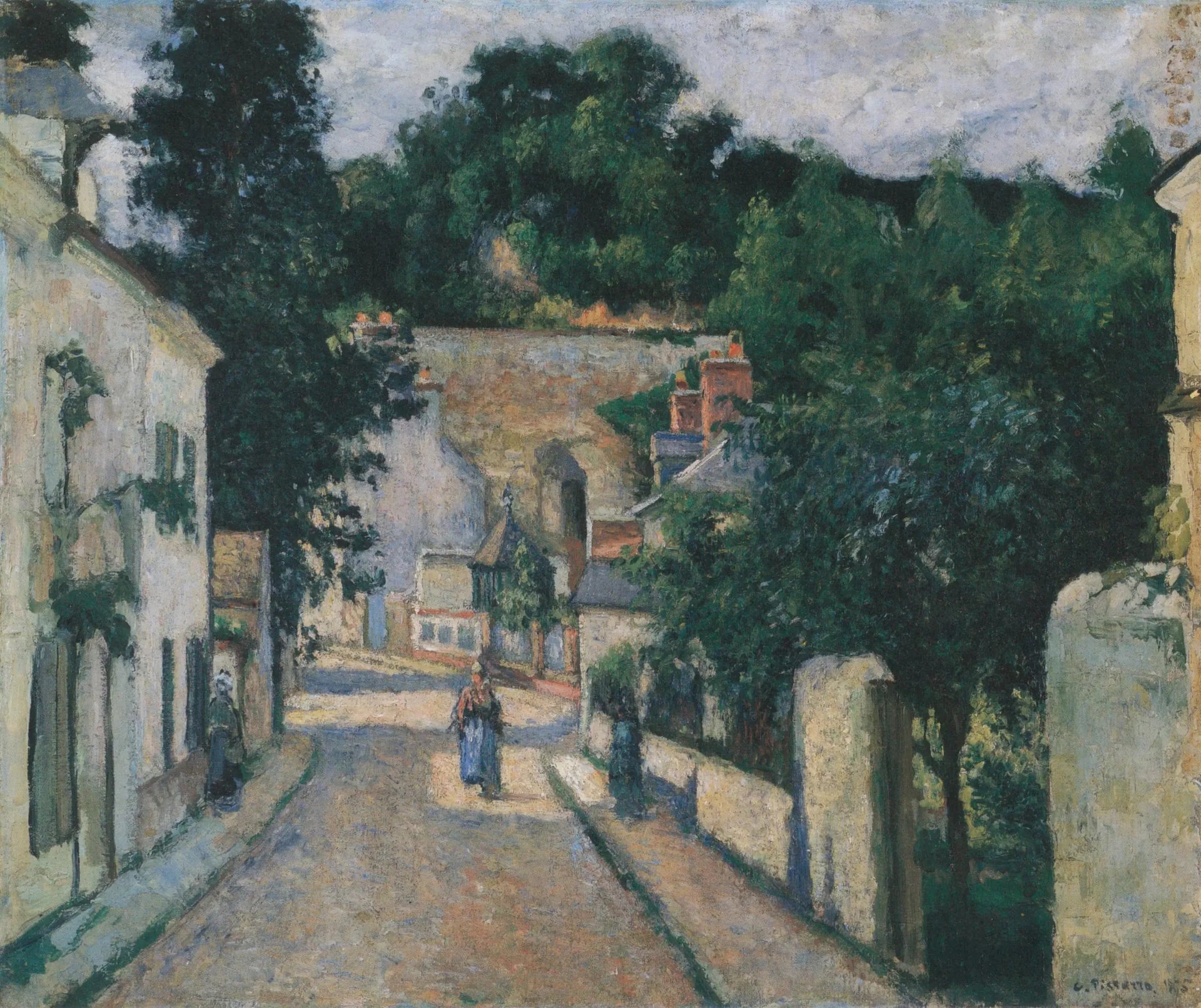 Rue de l'Hermitage, à Pontoise - Camille Pissarro image 1 copie de tableau peinte à la main