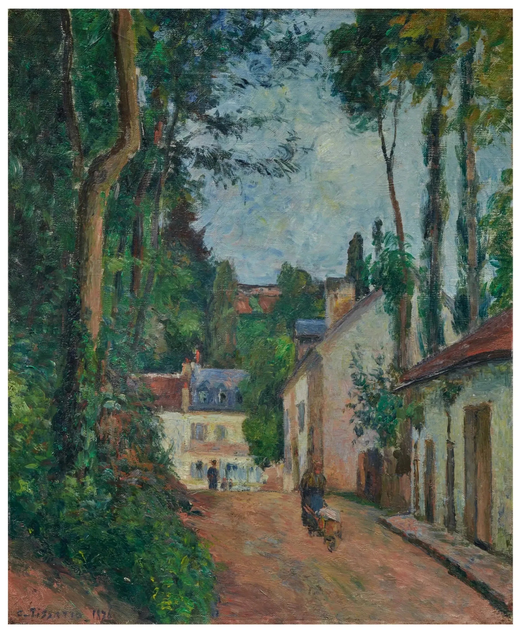 Rue du Fond-de-l’Hermitage, Pontoise - Camille Pissarro image 1 reproduction artisanale de tableau