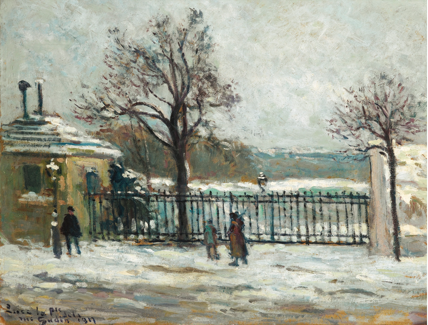 Rue Gudin, vue d'hiver sur le jardin - Maximilien Luce image 1 tableau peint à l’huile sur toile