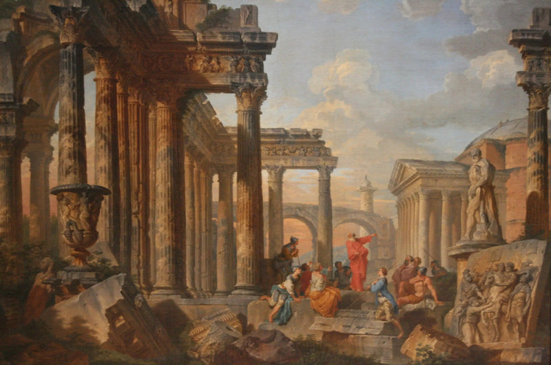 Ruines romaines avec un prédicateur - جيان بييرو بانيني