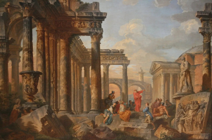 Ruines romaines avec un prédicateur - جيان بييرو بانيني