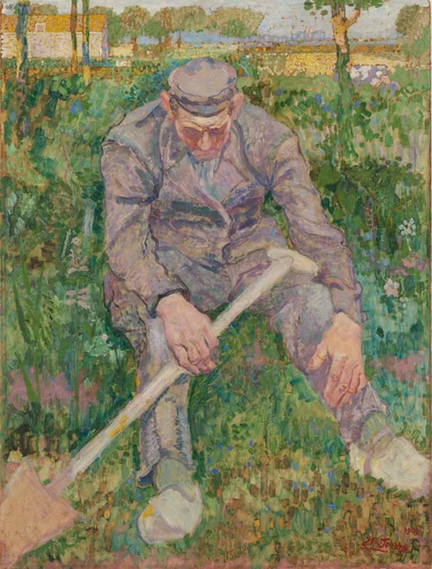 Rustende boer met spade - Jan Toorop