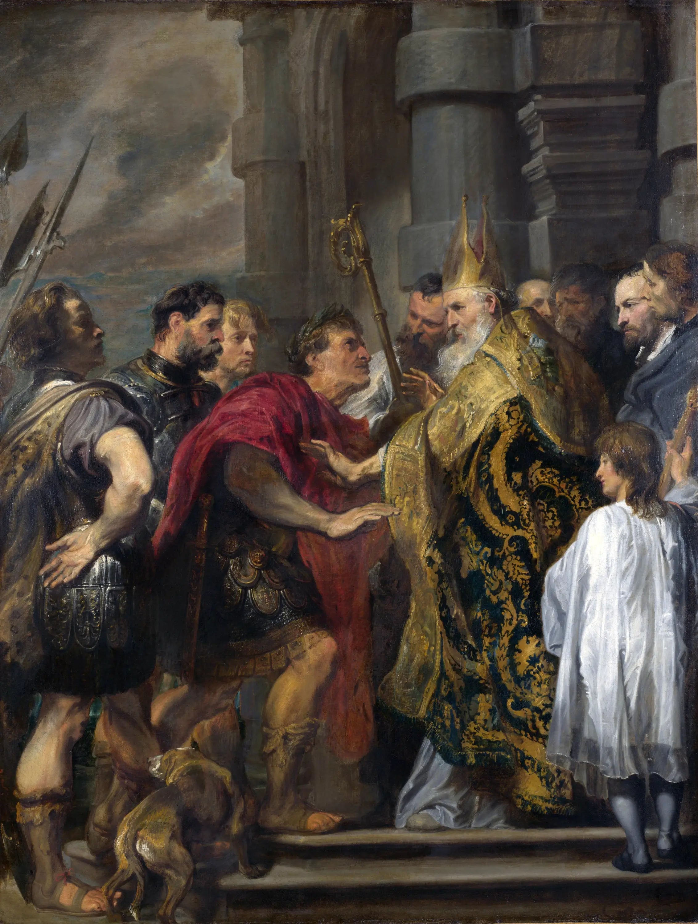 saint Ambroise refusant à Théodose l'entrée de son église - Antoine van Dyck image 1 reproduction réalisée par Alpha Reproduction