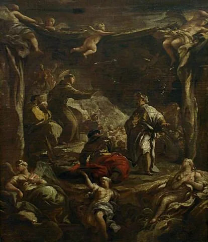 القديس أنطونيوس دي بادوا يوبخ الطاغية إيزيلينو - لوكا جوردانو