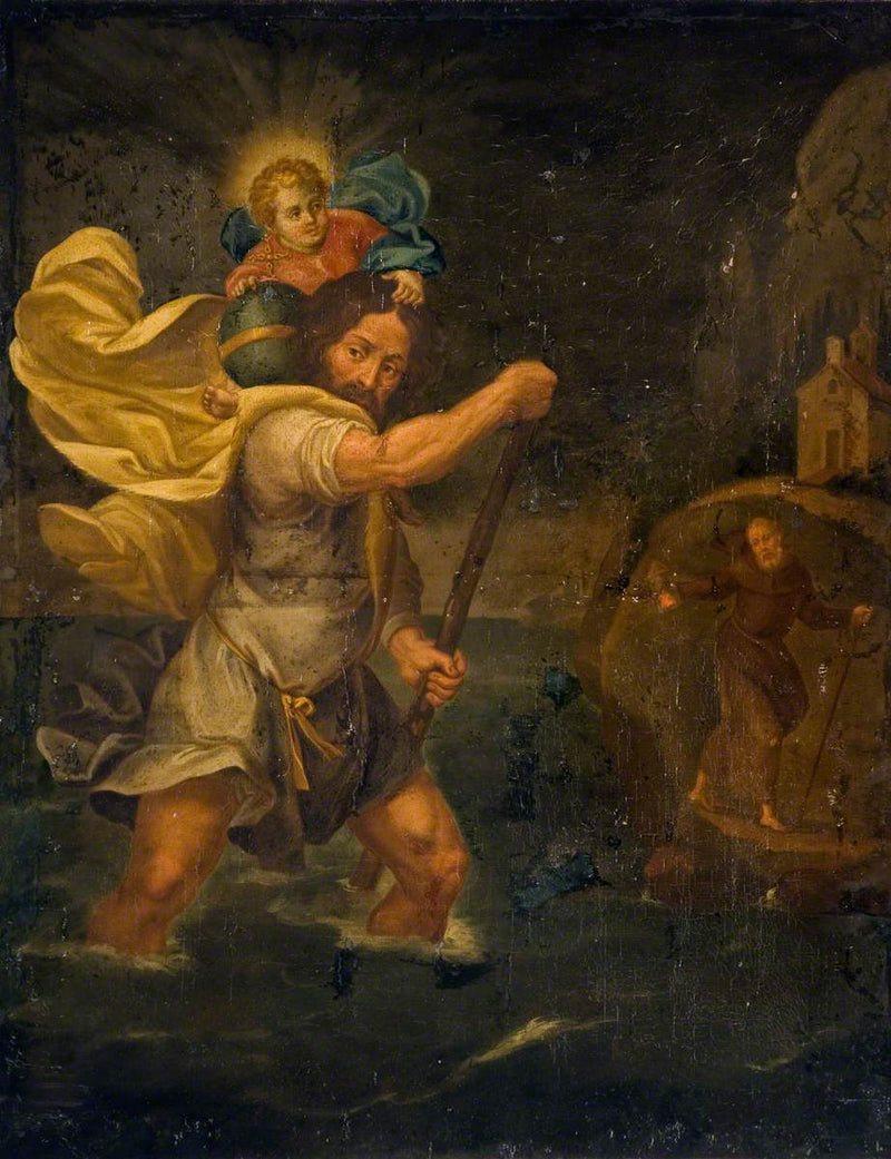 Saint Christophe portant l'Enfant Jésus au-dessus d'un cours d'eau - Adam Elsheimer