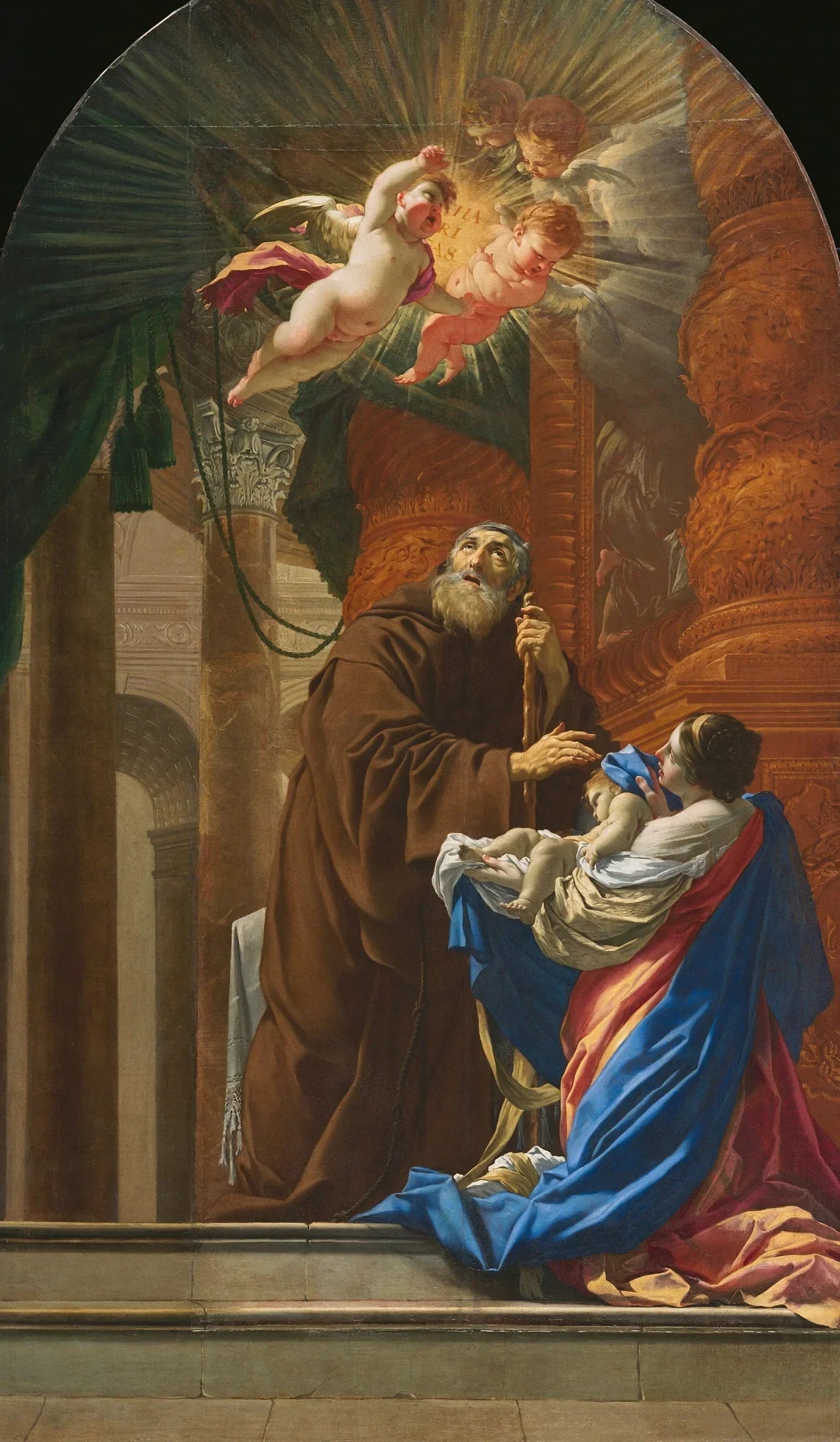Saint François de Paule ressuscitant l'enfant de sa sœur - Simon Vouet image 1 reproduction de peinture à l’huile