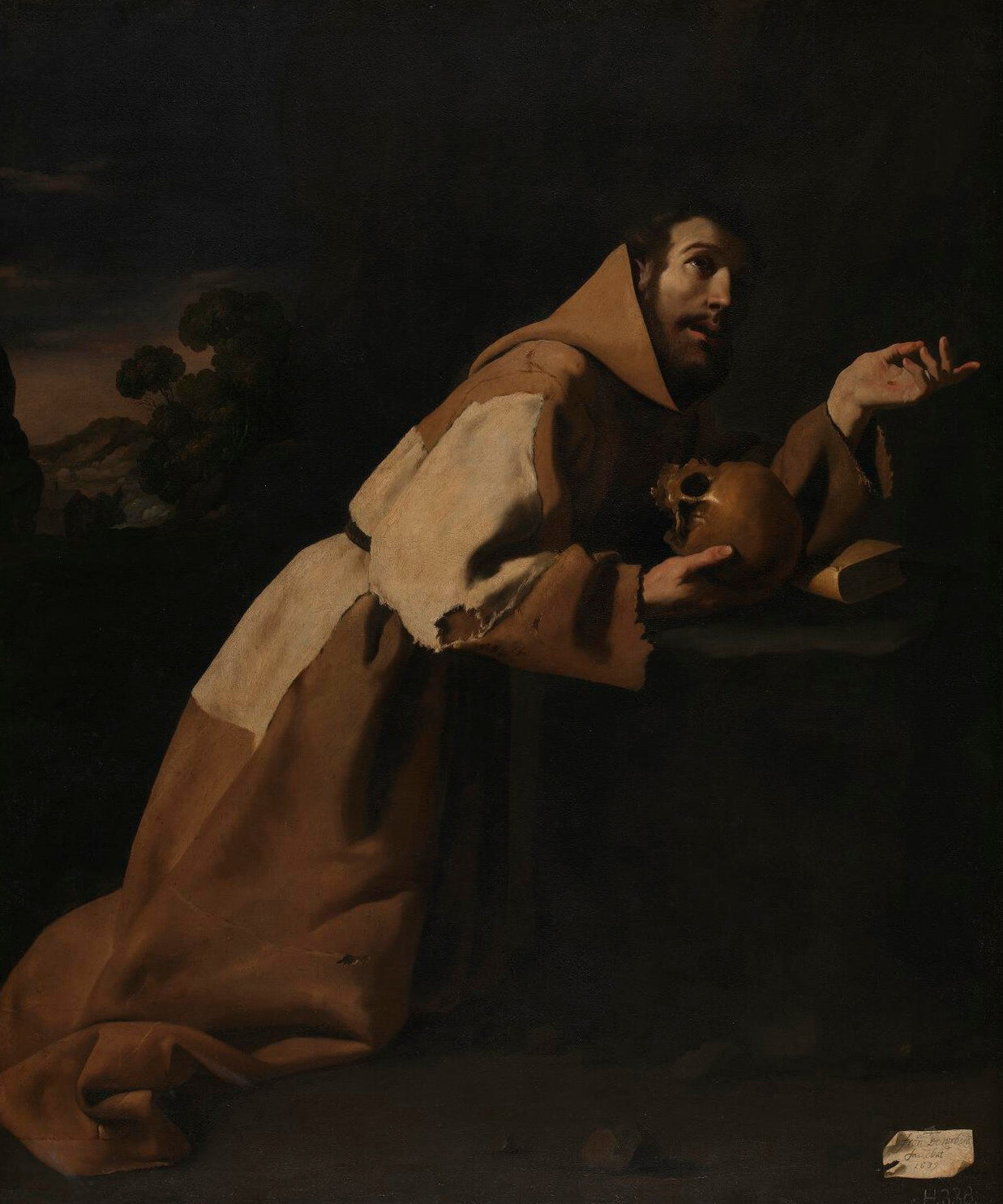 Saint François en méditation - Francisco de Zurbarán image 1 reproduction d’œuvre d’art à l’huile