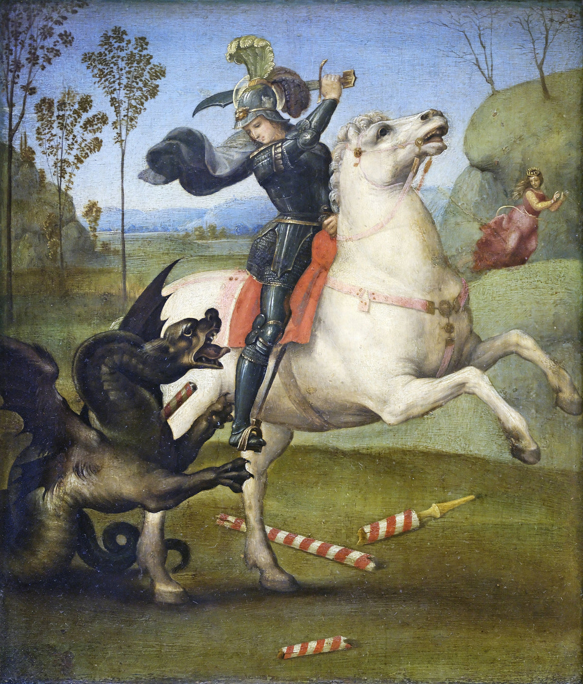 القديس جاورجيوس يتصارع مع التنين، حوالي 1503-1505 - Raphaël