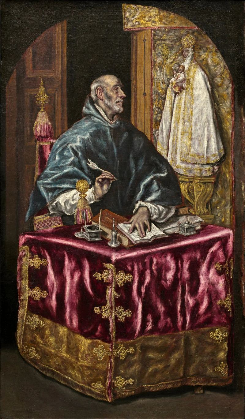 القديس إيلديفونس يكتب تحت إملاء العذراء - إل غريكو