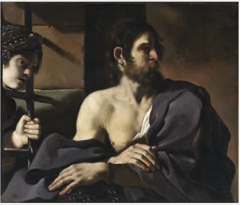 Saint Jean-Baptiste visité en prison par Salomé - Guercino image 1 copie de tableau peinte à la main