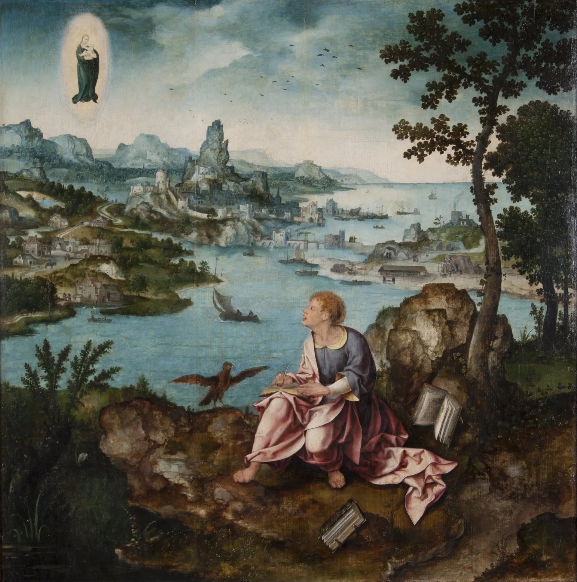 Saint Jean l'Évangéliste à Patmos - Joos van Cleve image 1 tableau peint à l’huile sur toile