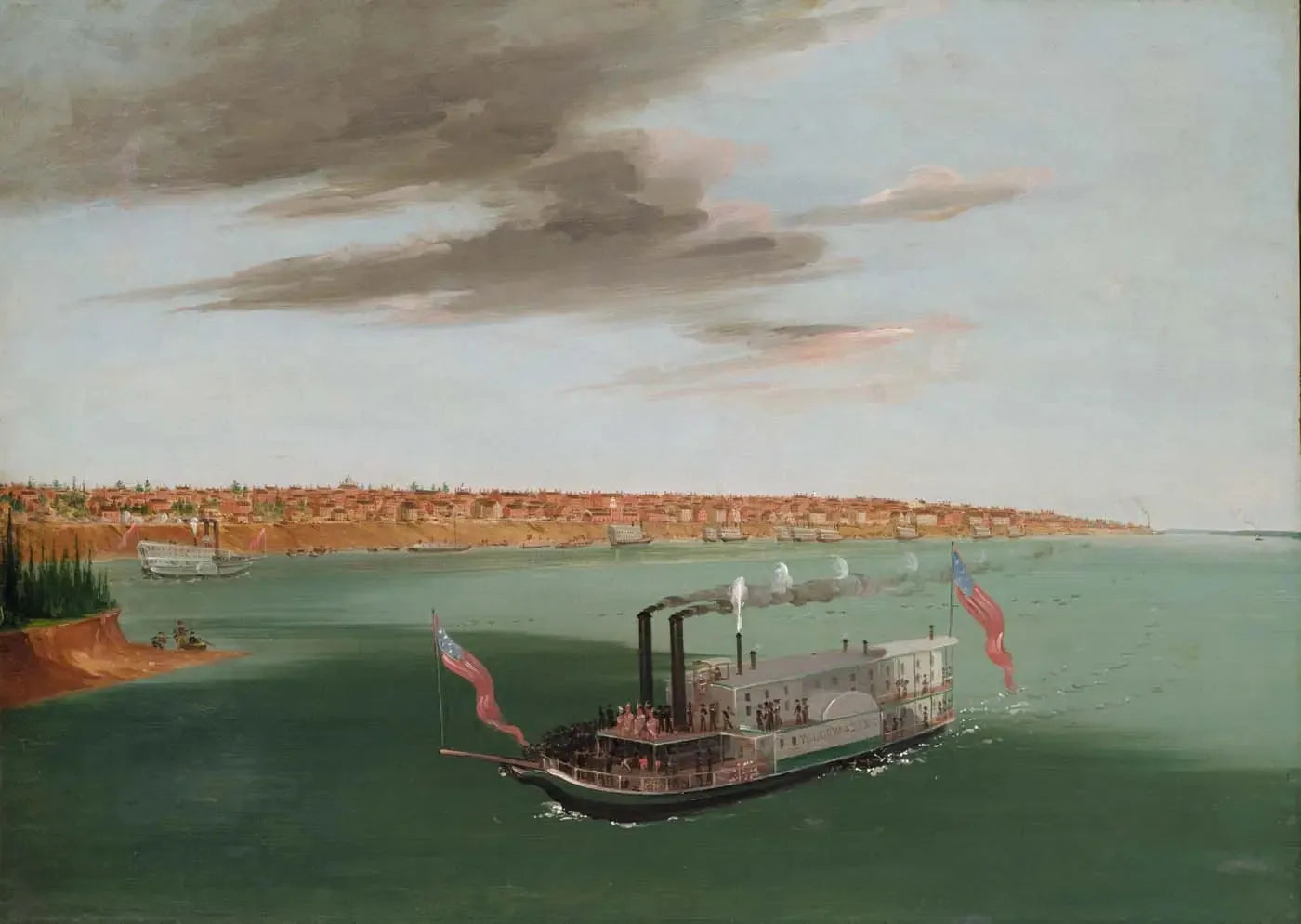Saint-Louis vu de la rivière en contrebas - George Catlin image 1 tableau peint à l’huile sur toile