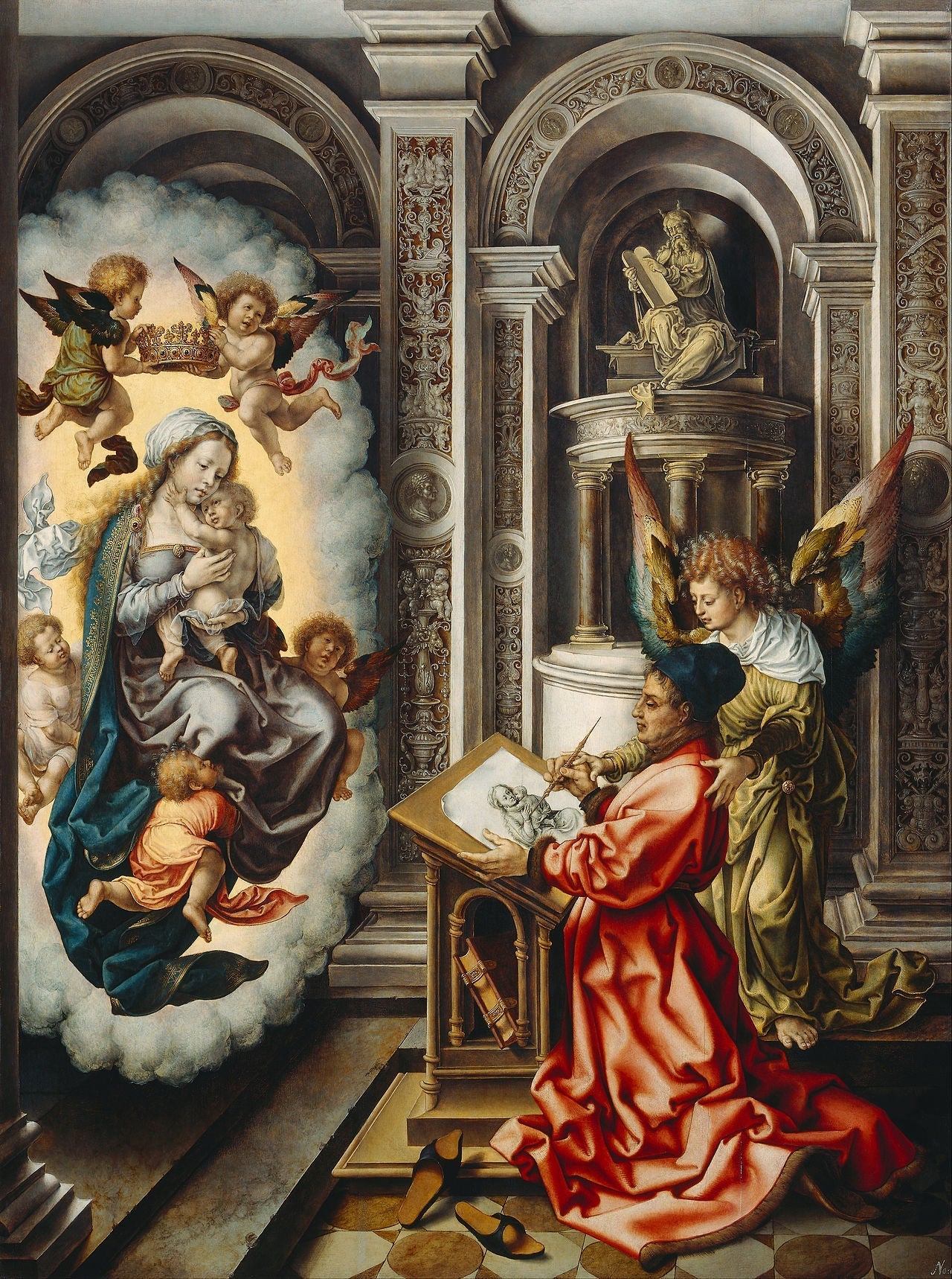 Saint Luc peignant la Vierge - Jan Gossaert image 1 tableau peint à l’huile sur toile