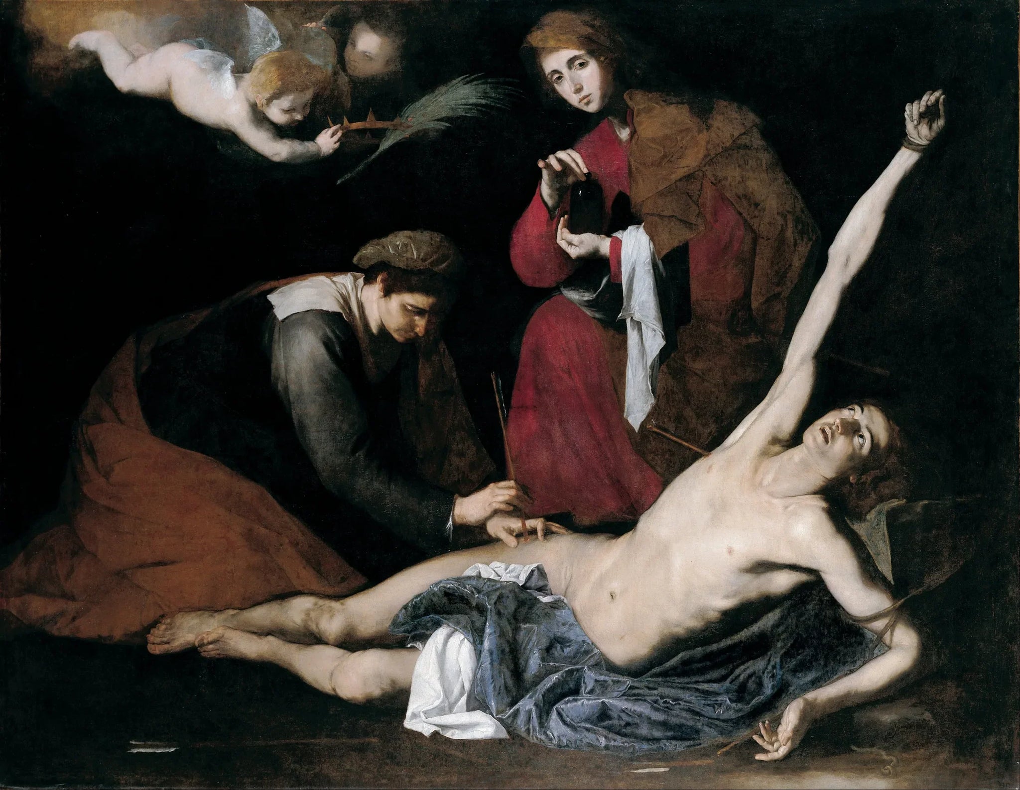 Saint Sébastien soigné par les saintes femmes - Jusepe de Ribera image 1 reproduction artisanale de tableau