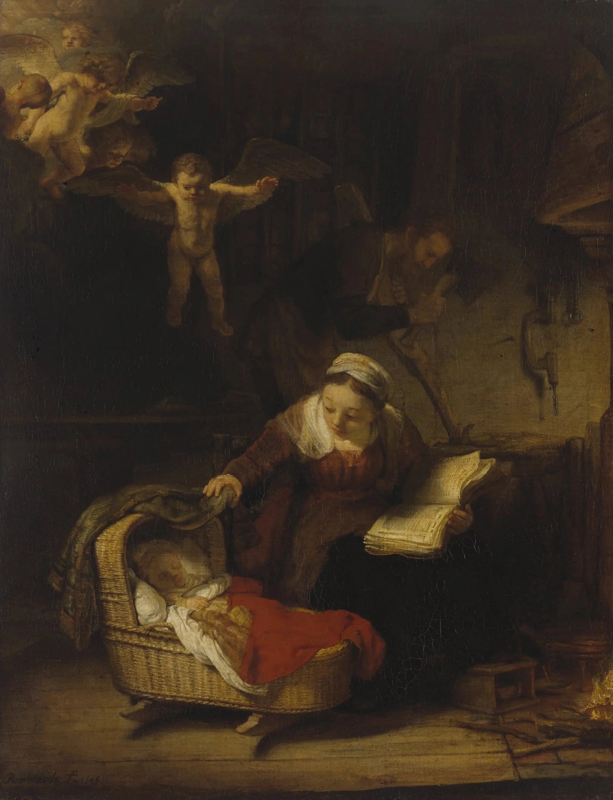 La Sainte Famille avec les anges, 1645 — Rembrandt