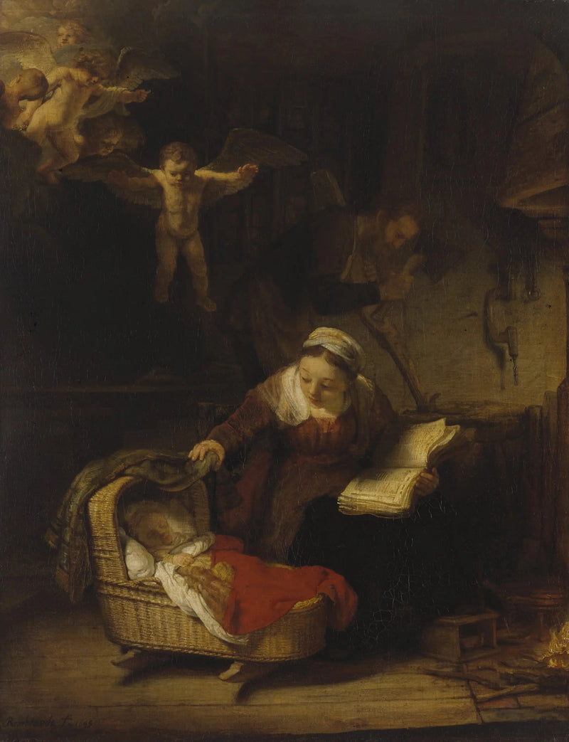 La Sainte Famille avec les anges – Rembrandt