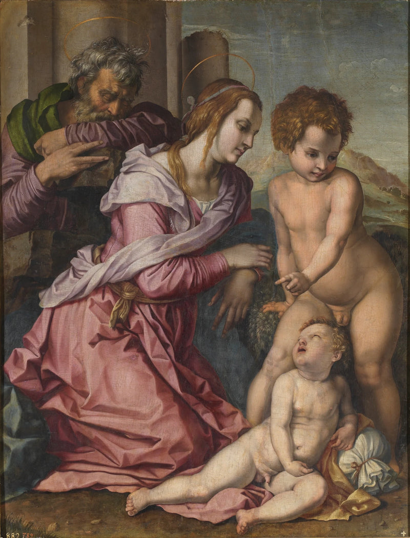 La Sainte Famille avec l'Enfant Saint Jean-Baptiste - Artiste inconnu