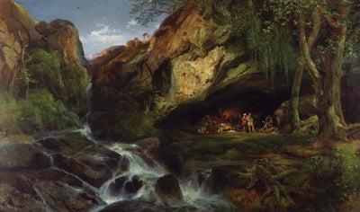 Salvator Rosa dessinant les Banditti - Thomas Moran - Alpha Reproduction