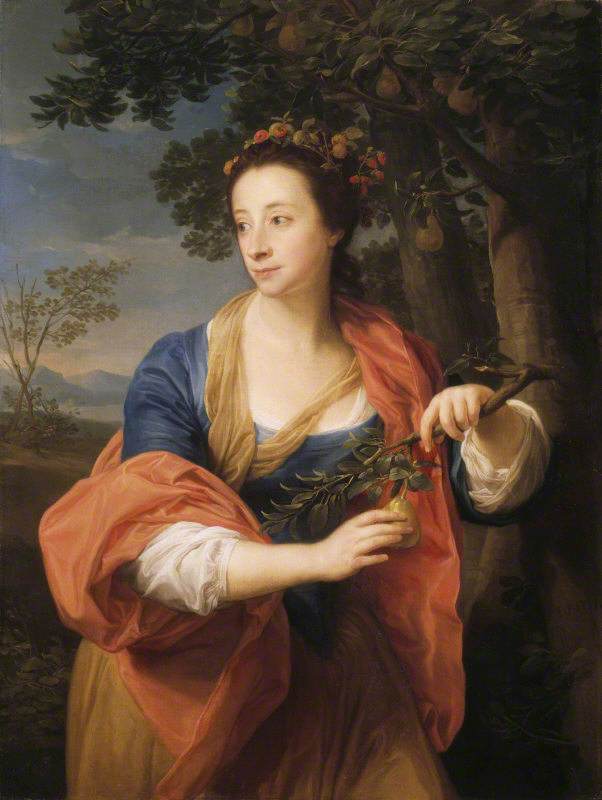 سارة ليثيولييه، ليدي فيثيرستونه (1722-1788)، مع فرع من شجرة كمثرى - بومبيو باتوني