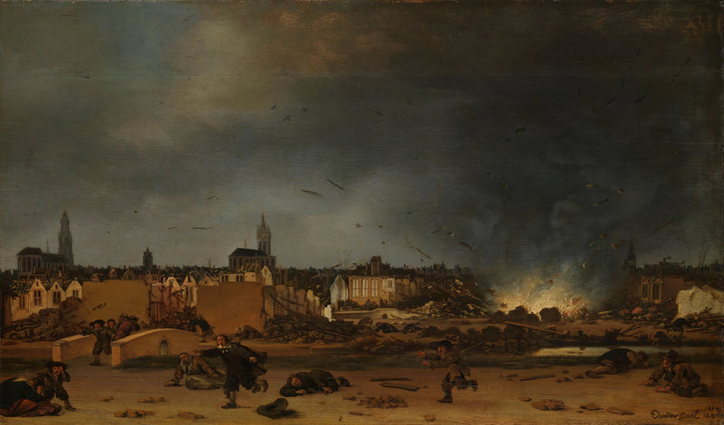 Le saut de la tour de poudre à Delft, le 12 octobre 1654 - Egbert van der Poel