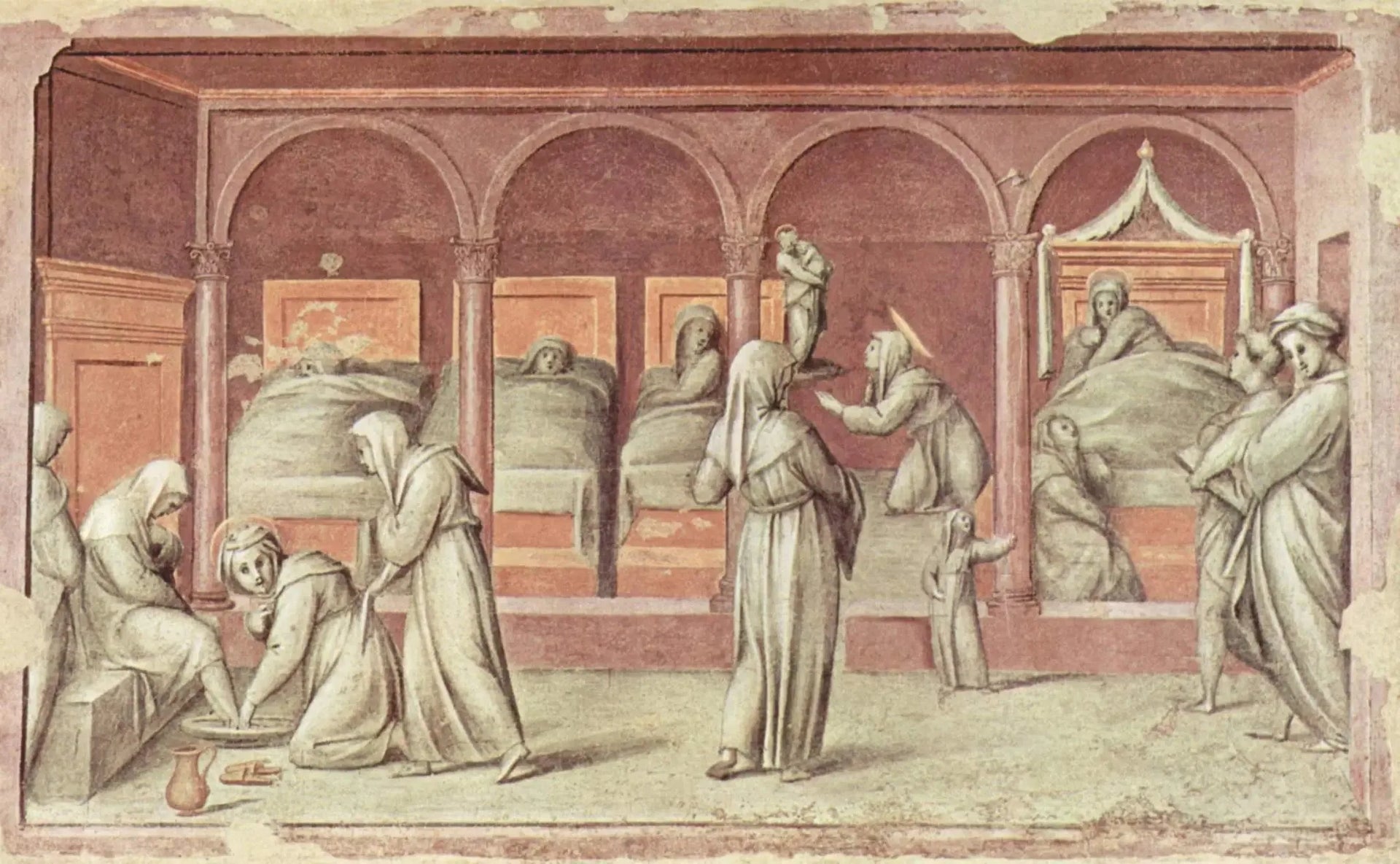 Scène de la vie à l'hôpital - Pontormo image 1 reproduction artisanale de tableau