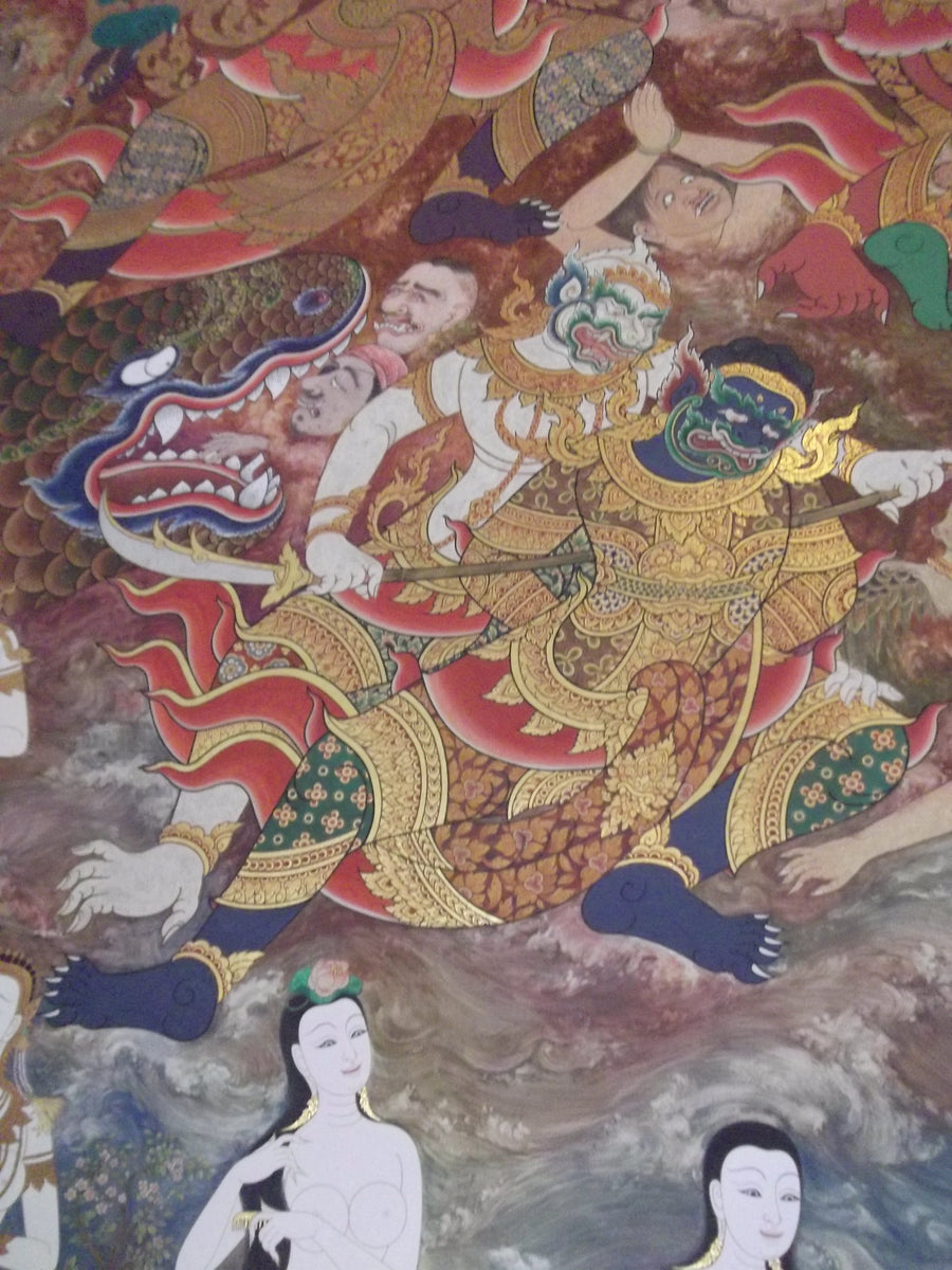 Scène du Jataka à Wat Trithotsathep, Artiste thaïlandais anonyme, XIXe siècle