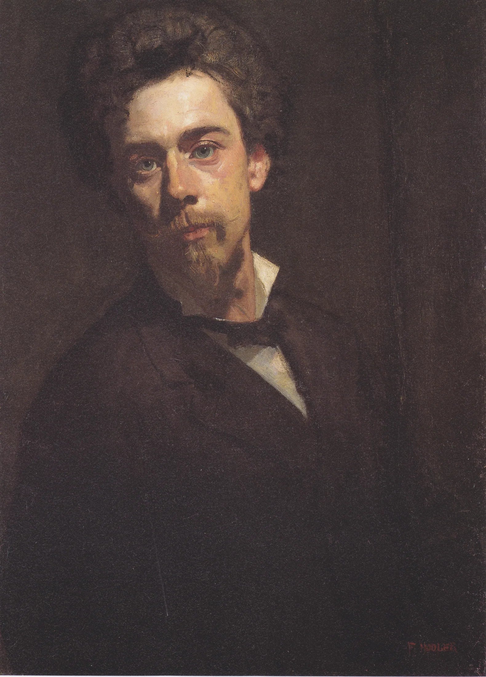 Selbstbildnis mit Stehkragen - Ferdinand Hodler image 1 reproduction artisanale de tableau