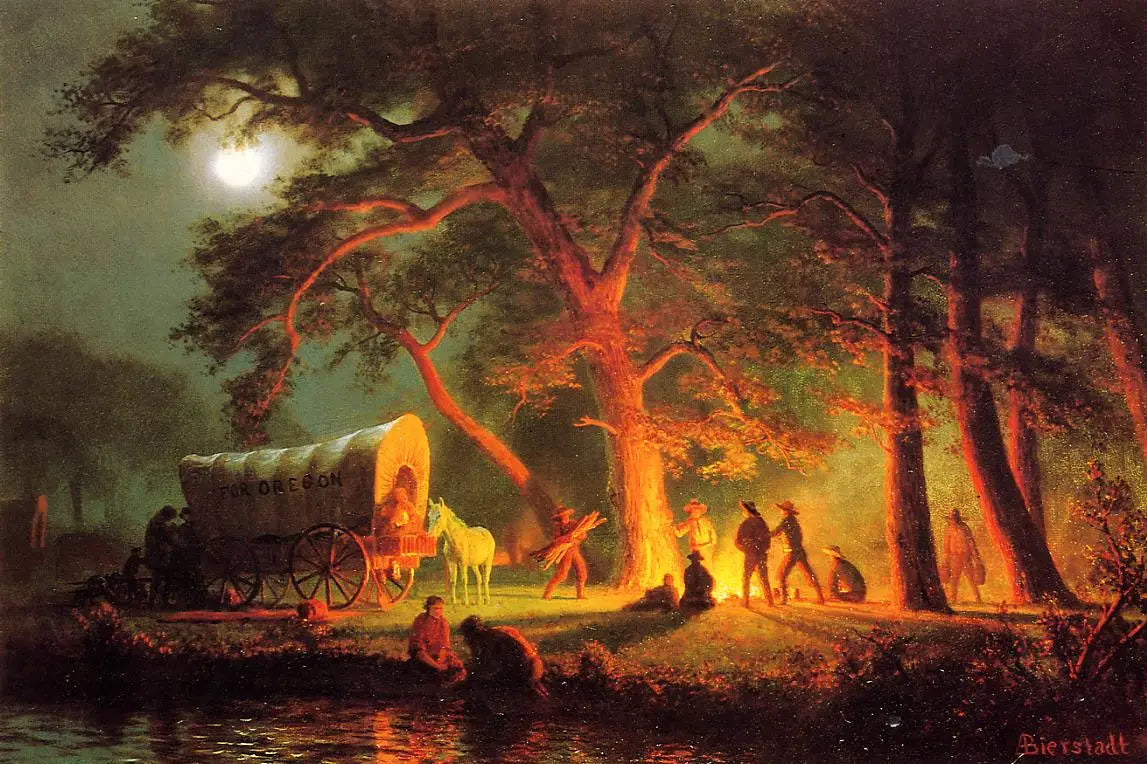 Sentier de l’Oregon (feu de camp) - Albert Bierstadt - Alpha Reproduction