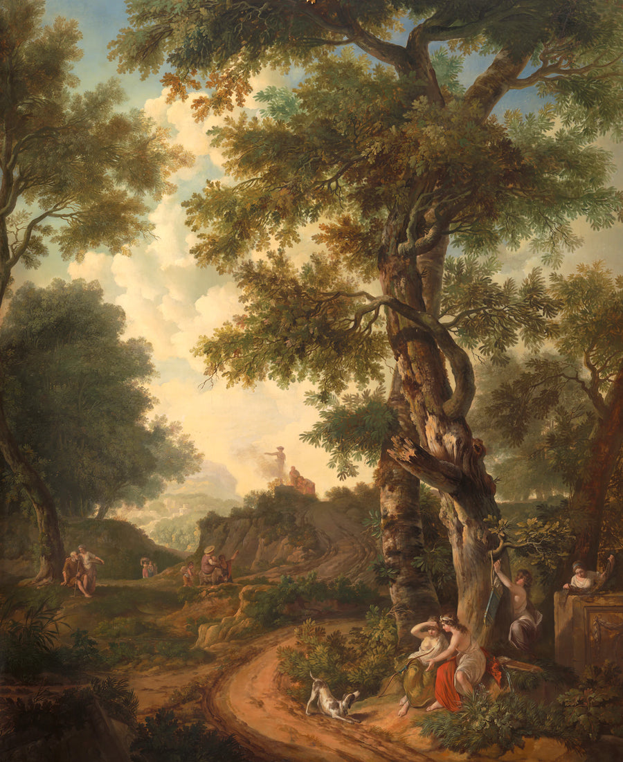 Série de dix peintures murales représentant des paysages arcadiens dans la pièce côté jardin au rez-de-chaussée de la maison Herengracht 524 à Amsterdam. - Jurriaan Andriessen