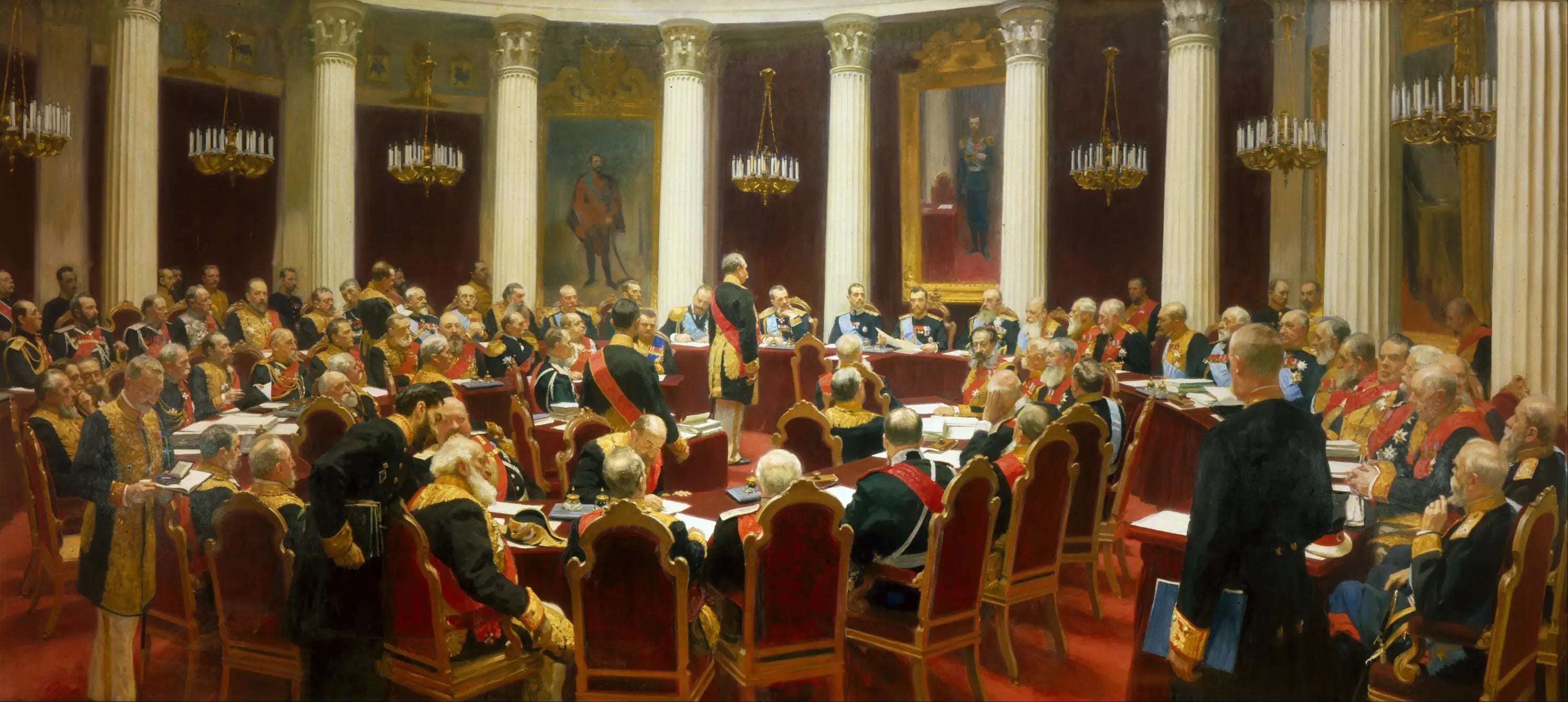 Session protocolaire du Conseil d’État - Ilya Repin - Alpha Reproduction