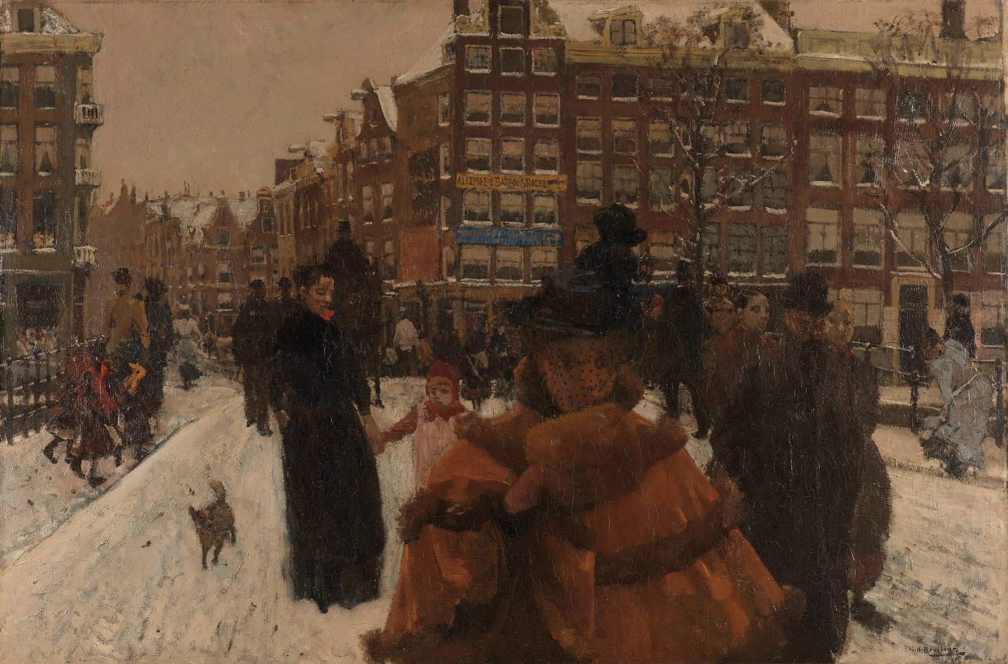 Le Singelbrug à la Paleisstraat à Amsterdam - George Hendrik Breitner
