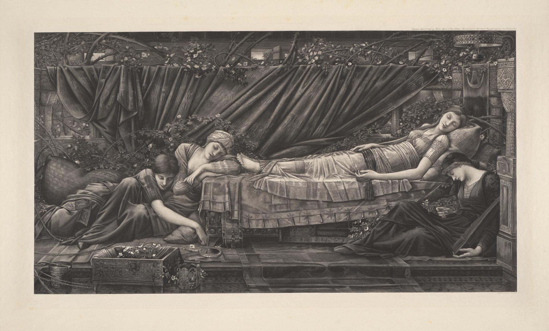 La Tonnelle de roses, petite version - Edward Burne-Jones